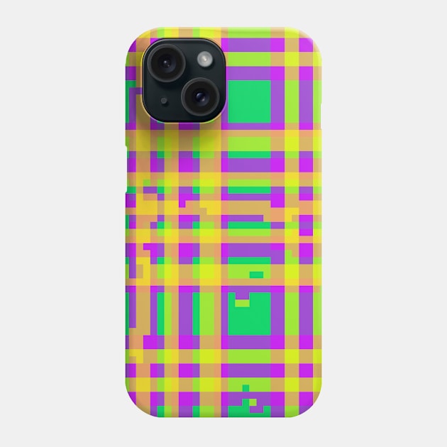 Glitchy Plaid 1 Phone Case by z0mbi