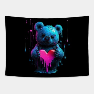 Melting Love Bear by Farbrausch Art 2023. Tapestry