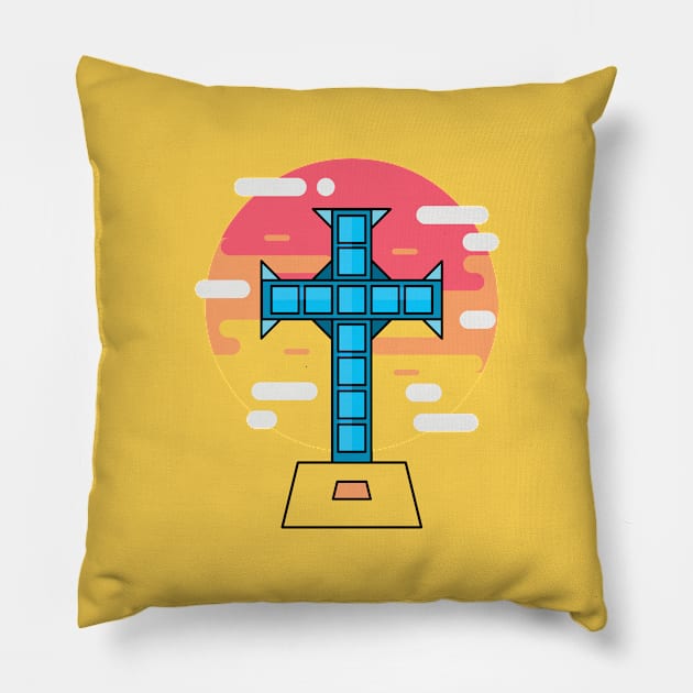 La Cruz v2 Pillow by saturngarden