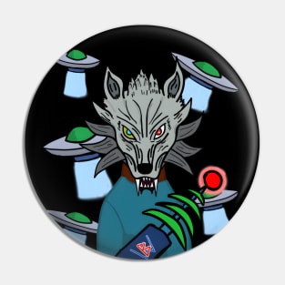 BussyWolves Alien Invader wolf Pin