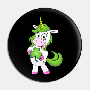 St Patricks Day Girls Dabbing Unicorn Leprechaun Lepricorn Pin