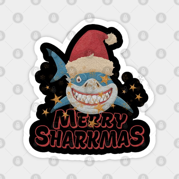 Merry Sharkmas Magnet by Db Printed