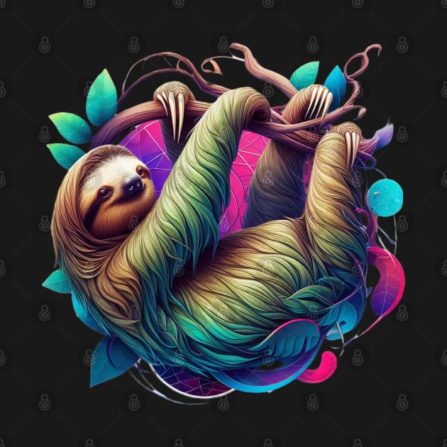 A colorful sloth by The Artful Barker