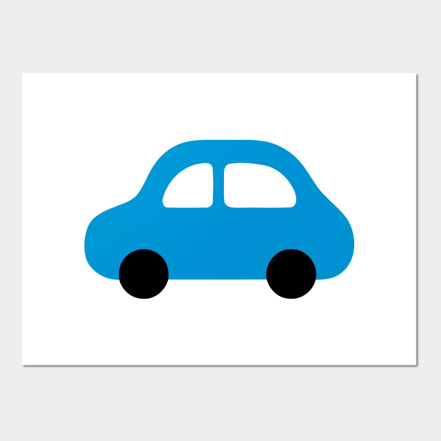 Blue Car Emoticon Car Affiche Et Impression D Art Teepublic Fr