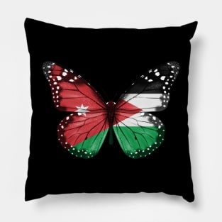 Jordanian Flag  Butterfly - Gift for Jordanian From Jordan Pillow