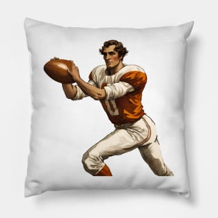 Vintage American Gridiron Football Player Pillow