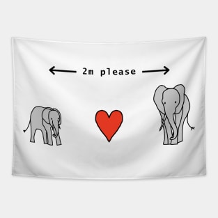 Elephant Says Social Distancing 2m Please Tapestry