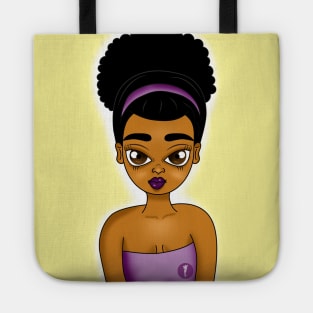 Brown skin girl, beautiful digital art illustrating Tote