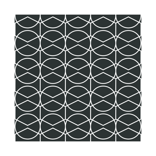 Mid-Century Modern Pattern - Black Background by arcanumstudio