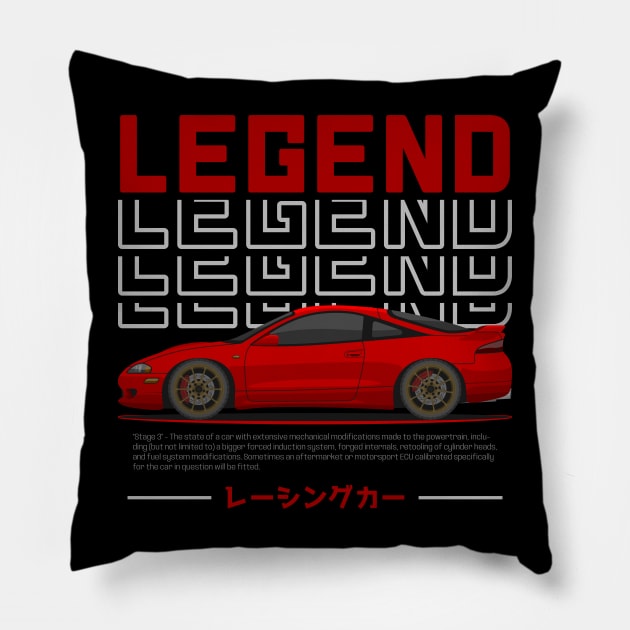 Tuner Red Eclipse 2GA JDM Pillow by GoldenTuners