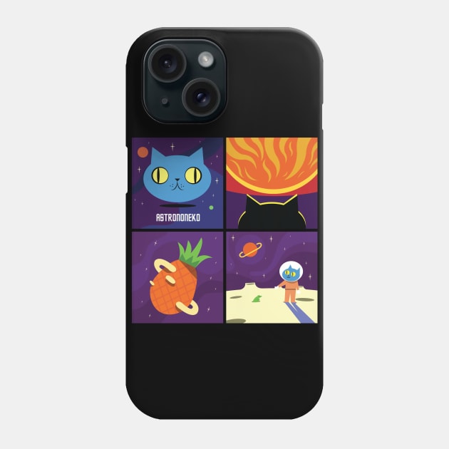 Astrononeko aventure Phone Case by Clement