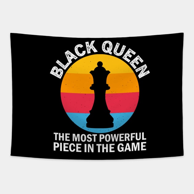 Black Queen, The most Powerful Piece in the Game, Black Man, Black History Tapestry by UrbanLifeApparel