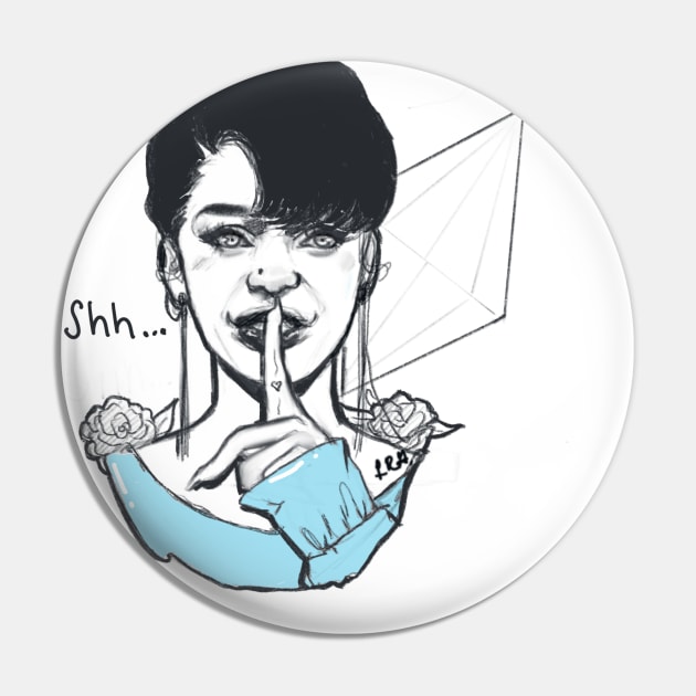 Shh Quiet time Pin by R.Gray Illustrations 