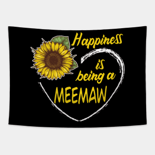 Happiness Is Being A Meemaw Sunflower Heart Tapestry