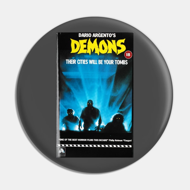 Demons Pin by VHS Retro T-Shirts