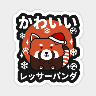 Kawaii Red Panda Christmas Magnet