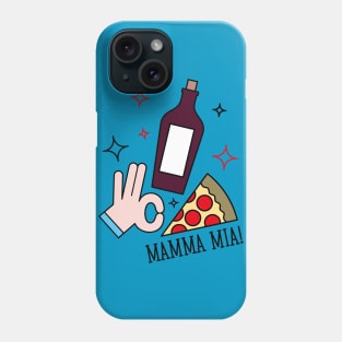 WINE AND PIZZA FRIENDS Phone Case