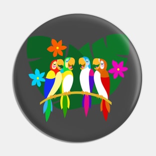 Tropical Singing Feathered Friends Pin