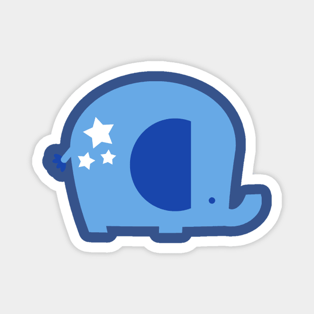 Blue Star Elephant Magnet by saradaboru