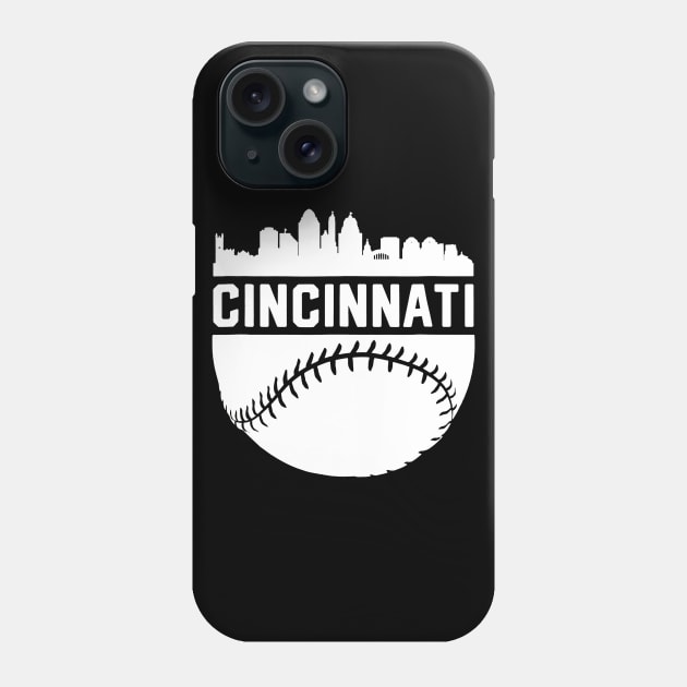 Downtown Cincinnati Ohio Skyline Baseball Phone Case by Vigo