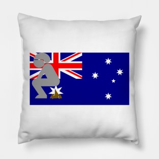 Pooping On The Australian Flag Pillow