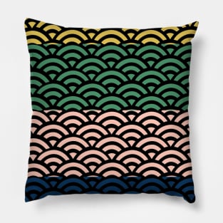 Retro Japanese Clouds Pattern RE:COLOR 16 Pillow