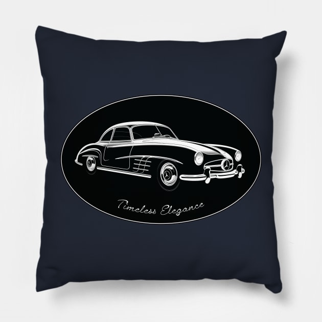 Timeless Elegance Classic Collectable Cars Mercedes Benz 300 SLR Pillow by VoluteVisuals