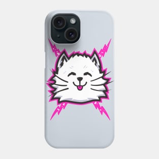 White Electric Cat Phone Case