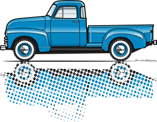 Blue Vintage Truck Magnet