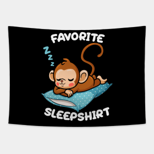 Cute Little Monkey Sleeping Nap Favorite Sleep time Pajama Tapestry