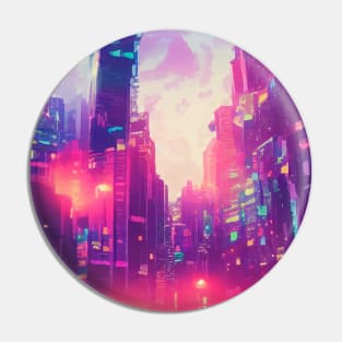 Cool Japanese Neon City Pin