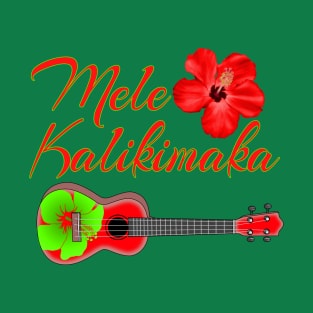 Mele Kalikimaka Hawaiian Ukulele T-Shirt