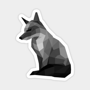 Low Poly Fox in Grey Magnet