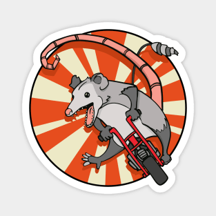 Funny Vintage Minibike Possum Riding Gas Mini Bike Magnet