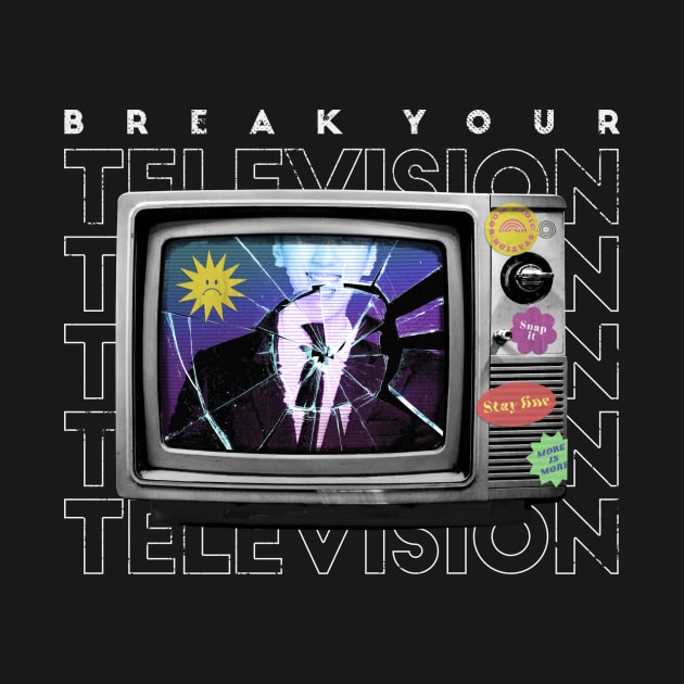 Break Your Television // Anti TV Collage Art // Break Your TV by SLAG_Creative