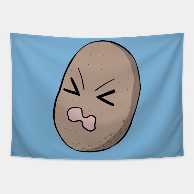 Cute Angry Potato Tapestry by TriggerAura