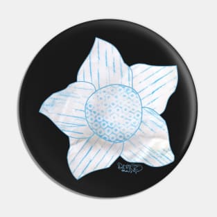 teal turquoise flower with variegated petals Pin