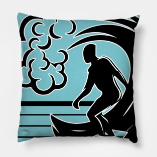 Blue Surfer Logo Pillow