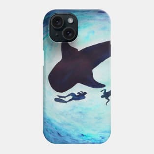 Whale shark and diver Phone Case