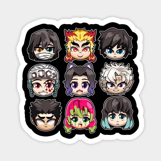 Pilares  kimetsu no yaiba Magnet by lolo_aburto