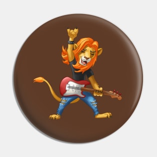Lion rocker with a guitar Pin