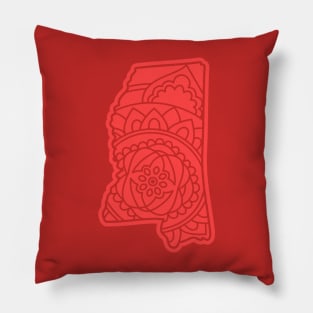 Mississippi state mandala map stroke Pillow