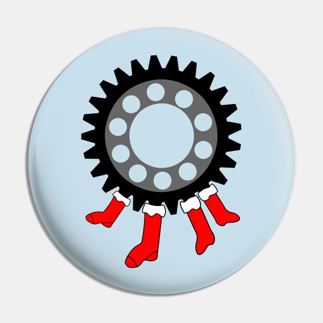 Gear Stockings Pin by Barthol Graphics