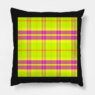 Neon Aesthetic Ossian 1 Hand Drawn Textured Plaid Pattern Pillow