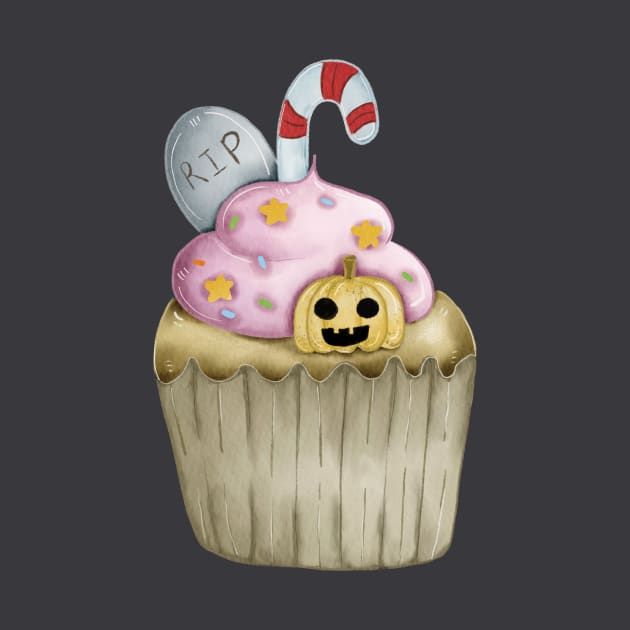 Halloween cute cupcake by Jenjane