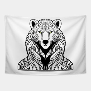 DECORATED  BEAR WOLF LION COMBINATION Tapestry