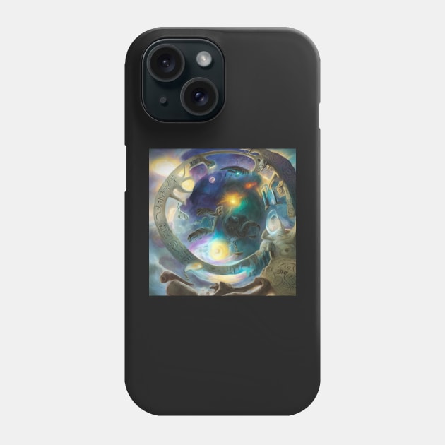 Alien Arcane Aesthic AiArt Rainbow Runes 3 Phone Case by Swabcraft