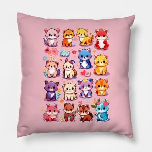 Cute Cat Illustration Lover Gift Pillow