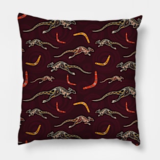 Kangaroo and Boomerang Pattern Pillow