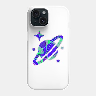 Space planet geometric blue Phone Case